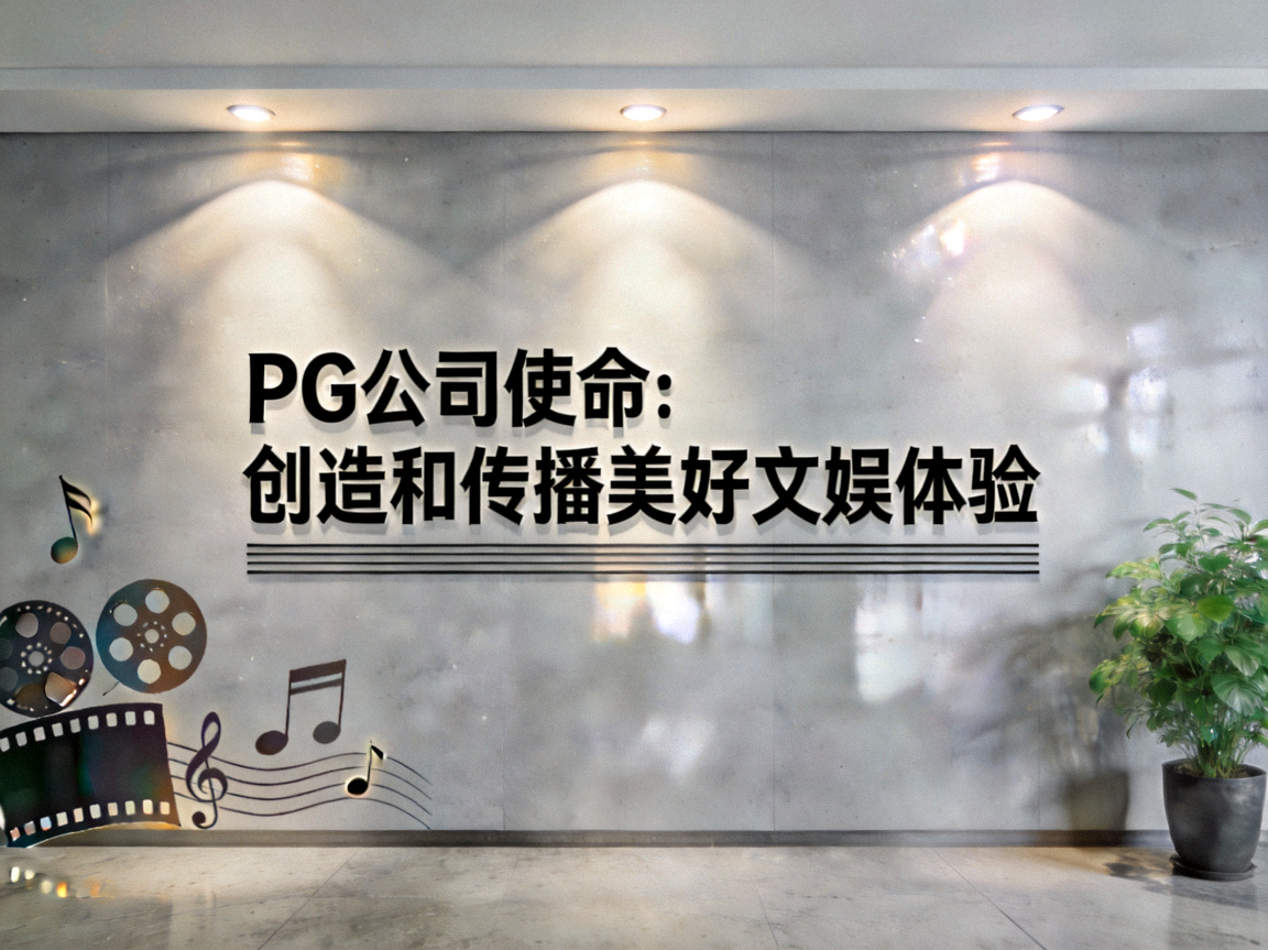 PG公司使命宣言墙，写着创造和传播美好文娱体验