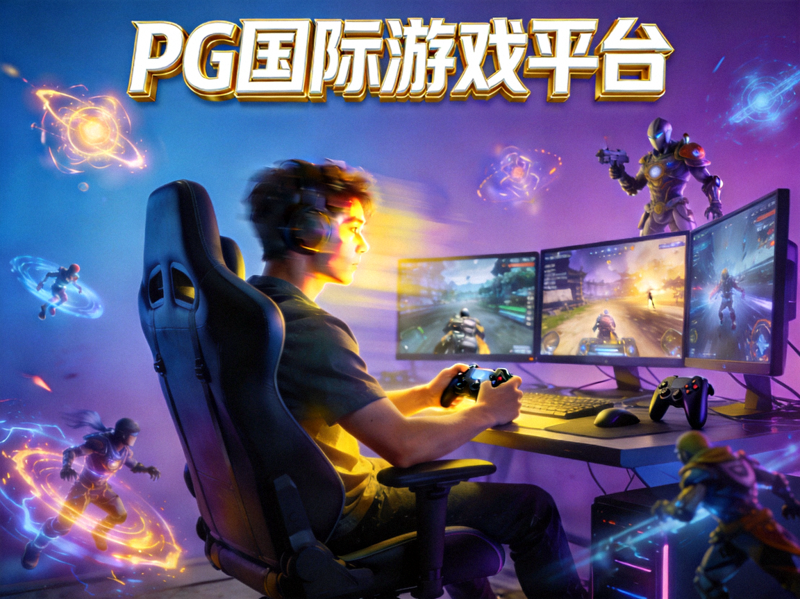 PG国际游戏平台主视觉，展示玩家沉浸在美好游戏体验中
