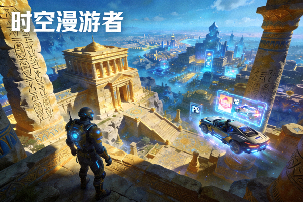 PG游戏《时空漫游者》中玩家探索融合古代文明与未来科技的奇幻城市